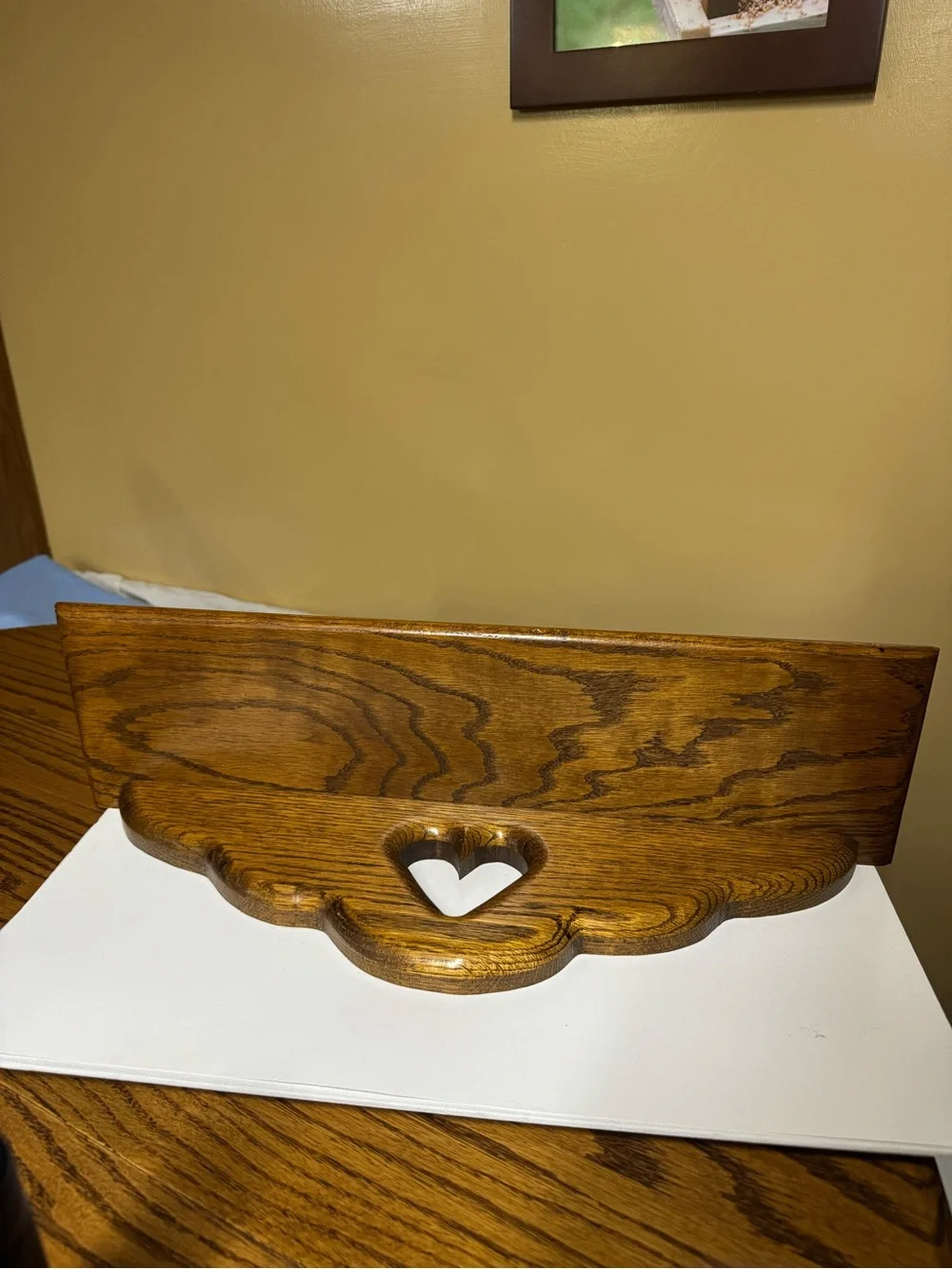 Solid Oak Shelf Heart Hanging Knick Knack Shelf 21” long